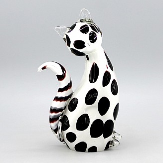 Crafted Art Glass Cat 23cm