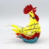 Hand Crafted Glass Animal Rooster 20cm