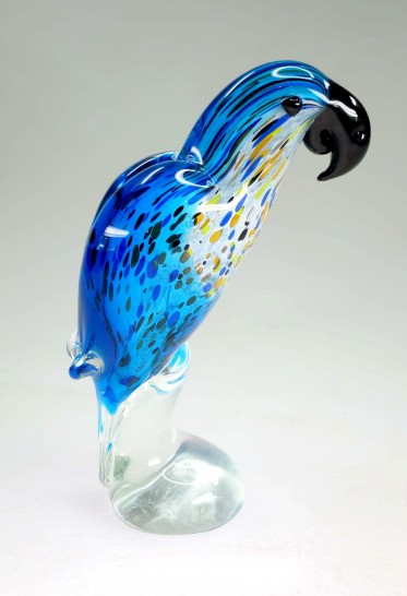 Hand Crafted Glass Animal Parrot 17cm