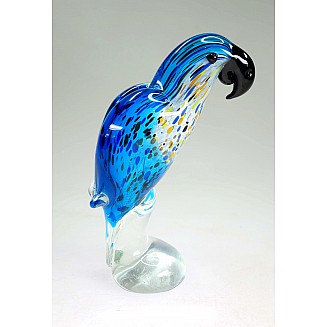 Hand Crafted Glass Animal Parrot 17cm