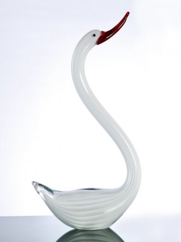 Hand Crafted Glass Animal Swan 40cm