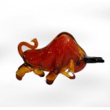 Hand Crafted Glass Animal Bull 30cm