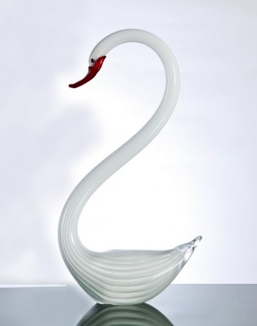 Hand Crafted Glass Animal Swan 38cm