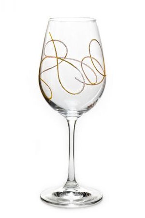 Bohemia Crystal String Gold Wine 350ml/2PC